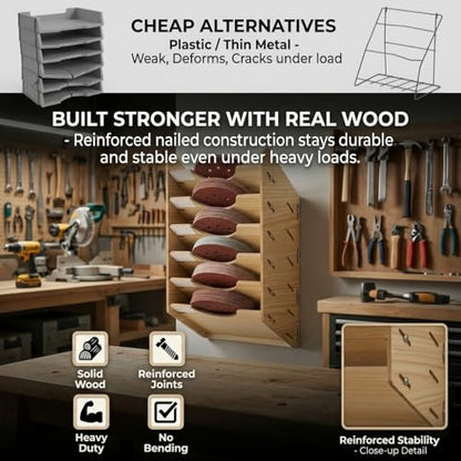 6 Tier Hanging Wooden Sandpaper Storage Holder