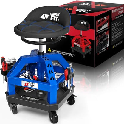 Rolling Shop Stool for Garage with Casters