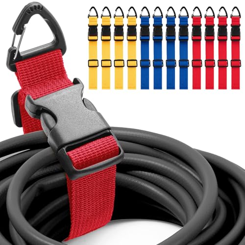 12 Pack Adjustable Extension Cord Holder Straps (12 Count)