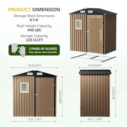 Outdoor Steel Storage Shed with Floor Frame