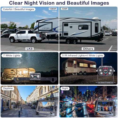HD 1080P 7 inch RV Wireless Backup Camera