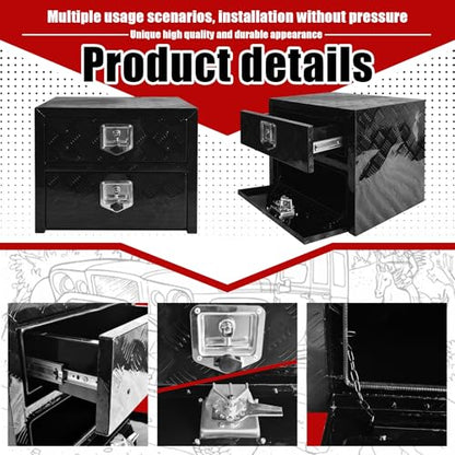 Underbody Truck Tool Box 24"x 18"x 20" Heavy Duty Double
