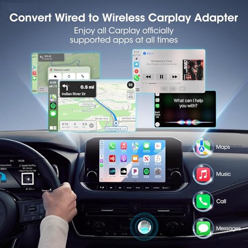 2in1 Mini Wireless Carplay Adapter for Apple iPhone & Android Auto