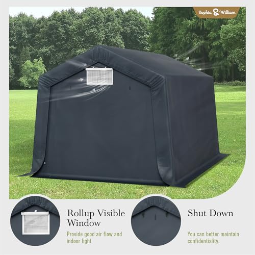 Storage Shed 10x15 ft Portable Garage Heavy Duty Carport