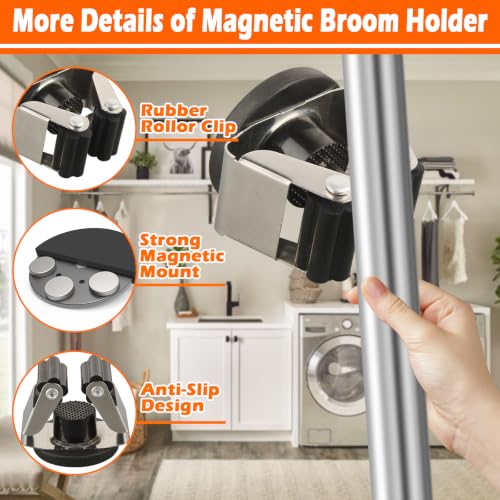 4 Pack Magnetic Mop Broom Holder (4 Count)