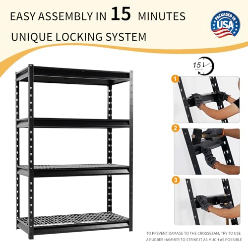 The Atlas 48" W Heavy Duty Garage Shelving Unit Load 12000 Lbs