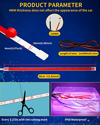 Car Led Strip Lights (4 Count)