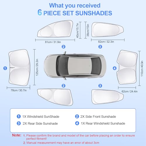 6pcs Car Window Shades for Nissan Sentra 2020