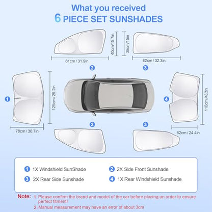 6pcs Car Window Shades for Nissan Sentra 2020