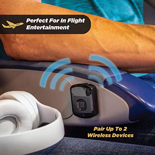 FlyTunes Airplane Bluetooth Transmitter with Dual & Single AUX for In