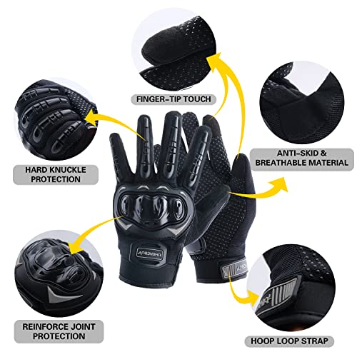 Motorcycle Gloves Touch Screen Full Finger Riding Gloves Knuckle Protection for Men and Women for Dirt Riding