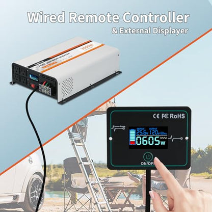 3000W Pure Sine Wave Inverter 24V DC to 120V AC