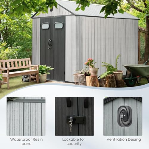 Domi 8X12FT Resin Outdoor Storage Shed