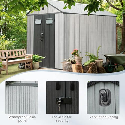 Domi 8X12FT Resin Outdoor Storage Shed