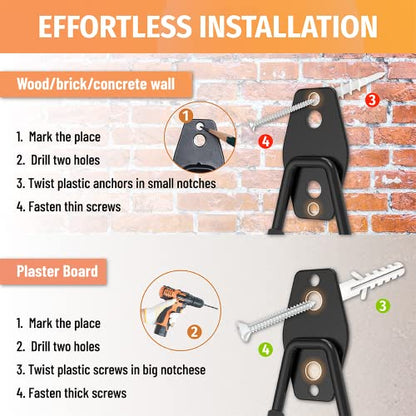 4 Pack Wall Mount Garage Storage Hooks (4 Count)