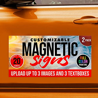 2 Pack Personalized Magnetic Signs for Vehicles