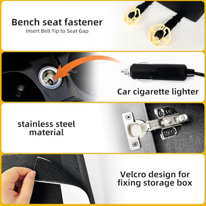 Universal Truck Seat Organizer with Padded Armrest Lid