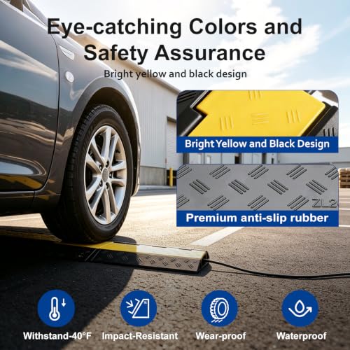 2 Pack 2 Channel Folding Cable Protector Ramp for Driveway