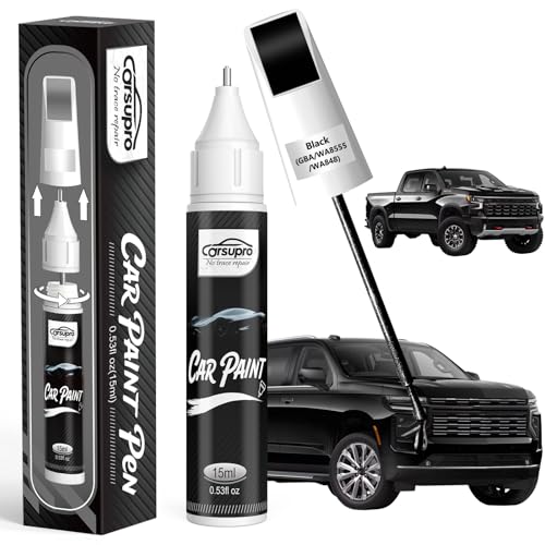 Black(GBA/WA8555/WA848) for Chevrolet Touch Up Paint Pen, 2 in 1 Car Scratch Remover with Pen Tip and Brush, Precise Color Match for Car Paint Scratch Repair, Quickly and Easily Fix Chips and Nicks