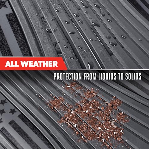 MotorTrend Black Flag Rubber Floor Mats