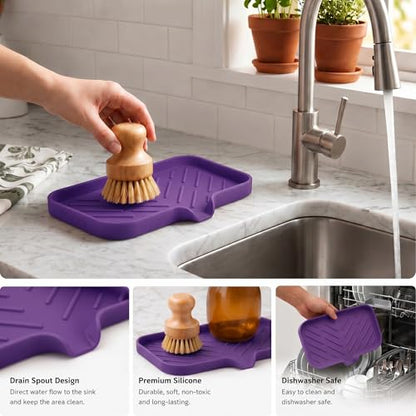 Silicone Soap Dish with Drain Spout