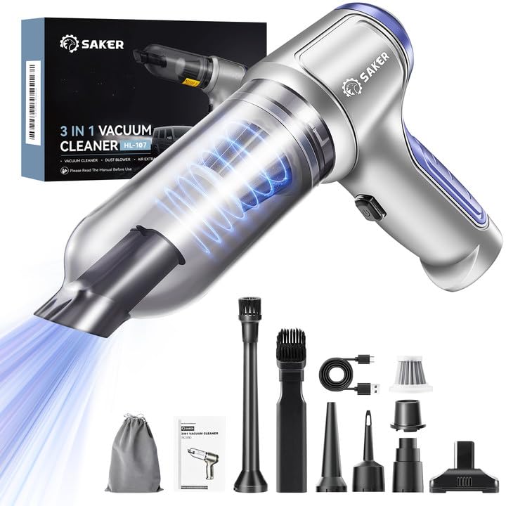 Handheld Car Vacuum Portable Cordless 15000Pa Blue