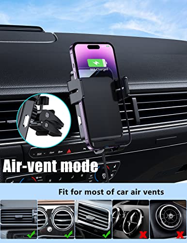 Wireless Car Charger 15W Cup Holder Air Vent Phone Mount Car Charger