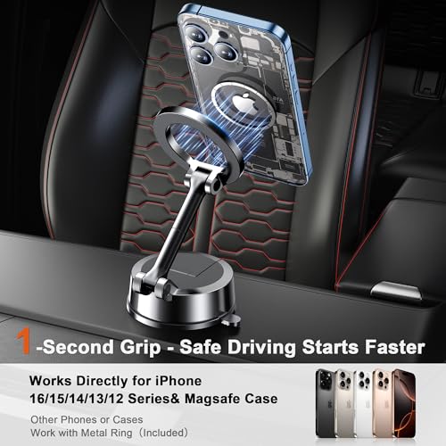 for MagSafe Dash Mounted Holders Phone Holders for Your Car Phone Mount for Car Windshield Dashboard Universal Desk Mounts Hands Free Automobile Cell Phone Holder Fit for iPhone Smartphone