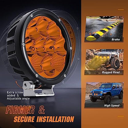 5.7" Round Amber LED Driving Light