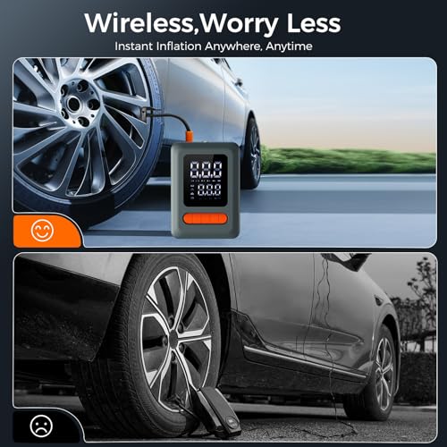 Tire Inflator Portable Air Compressor & Car Jump Starter