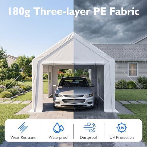 12'x20' Heavy Duty Carport with Reinforced Base and All