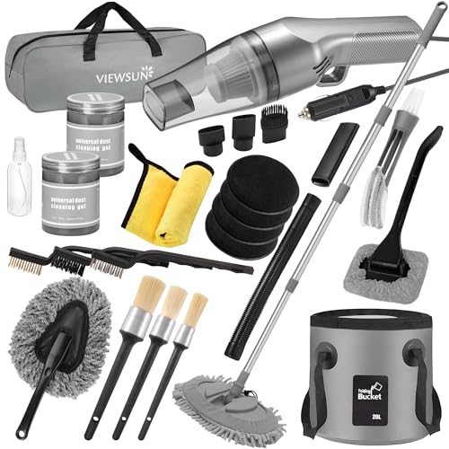 21Pcs Car Cleaning Kit with High Power Handheld Vacuum