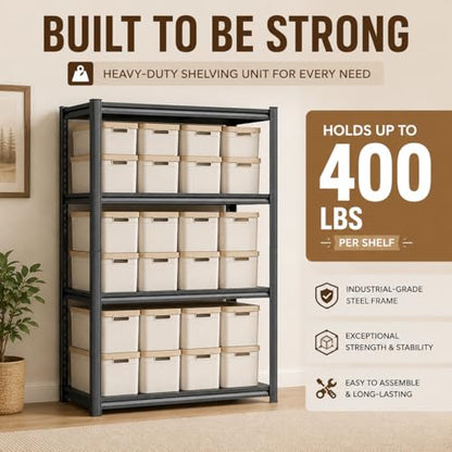 Heavy Duty Metal Bookshelf Adjustable Storage Shelving Unit for Home Office (5 Count)