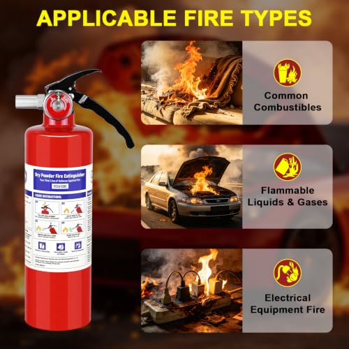 4 Pack ABC Fire Extinguishers with Mount (4 Count)