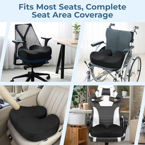 Seat Cushion Memory Foam Chair Cushion for Tailbone Pain Relief