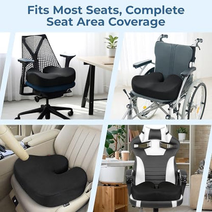 Seat Cushion Memory Foam Chair Cushion for Tailbone Pain Relief