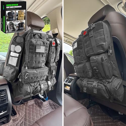 7 PACK Tactical Seat back organizer Truck organizer With 6 Detachable Pouches Universal For Car Truck Ford Jeep Military