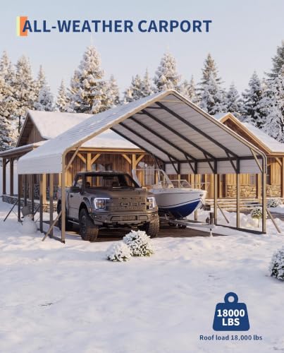 20'x25'x13' Metal Carport for 2 Cars
