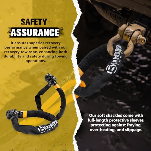 1.25"×30ft Kinetic Recovery Rope with 2 Soft Shackle Kit (30 Foot)