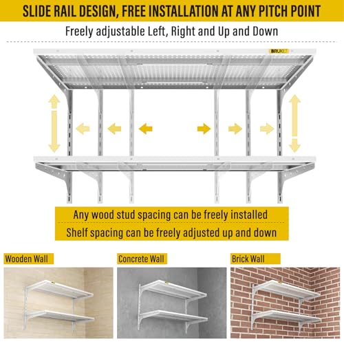 2 Tier 1.3x3ft Garage Shelving Wall Mounted