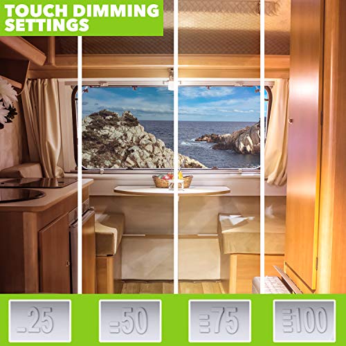 5 Pack RV LED Ceiling Double Dome Light Fixture with Built in Dimmer Interior Lighting for Car (5 Count)