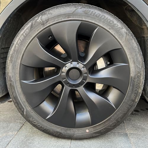 4PCS Wheel Covers Fits for Tesla Model Y Hubcap 19 Inch 2020 (4 Count)