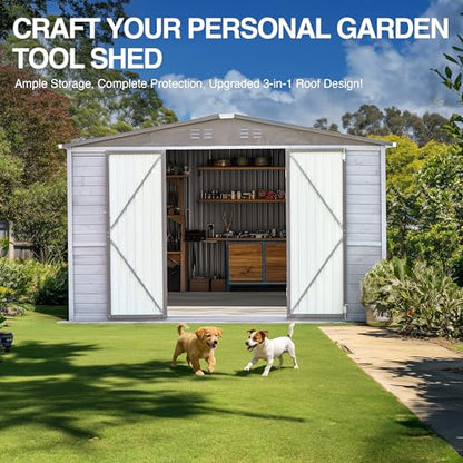 8x10 FT Outdoor Storage Shed with Windows