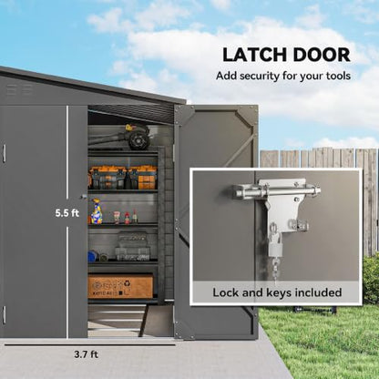 4.6' x 9' Steel Outdoor Storage Shed Waterproof Lean