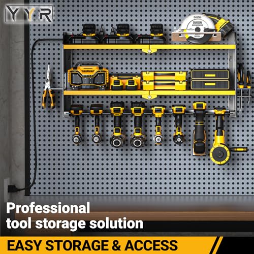 Power Tool Organizer with Charging Station Wall Mount