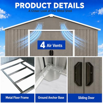 8x10 FT Outdoor Storage Shed