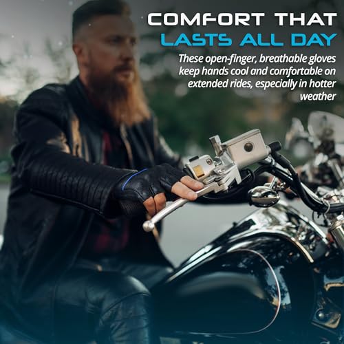 Motorcycle Gloves Men's Leather Motorbike Gloves Touchscreen Function