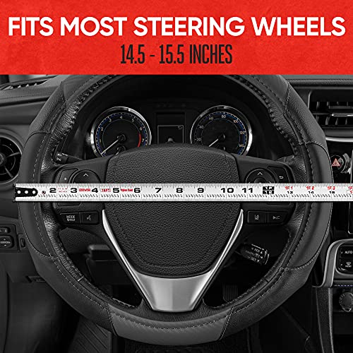 GripDrive Gray Carbon Fiber Steering Wheel Cover