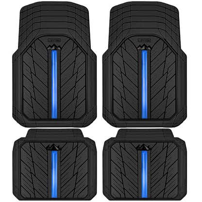 Metal Medium Rubber Floor Mats for Car Heavy Duty Car Mats All Weather (4 Count)