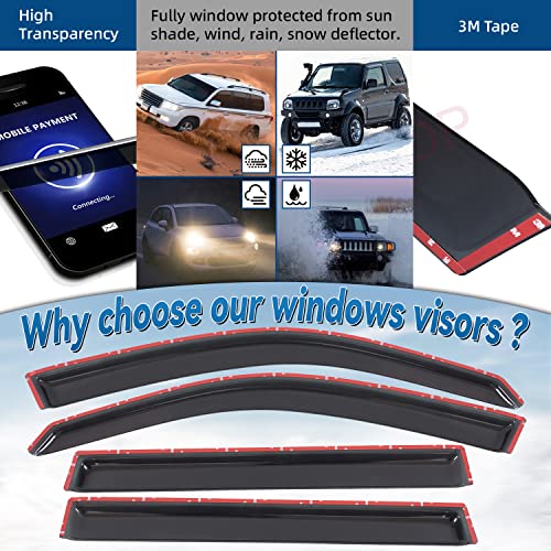 4pcs Window Visors Rain Guards for 2003 (4 Count)